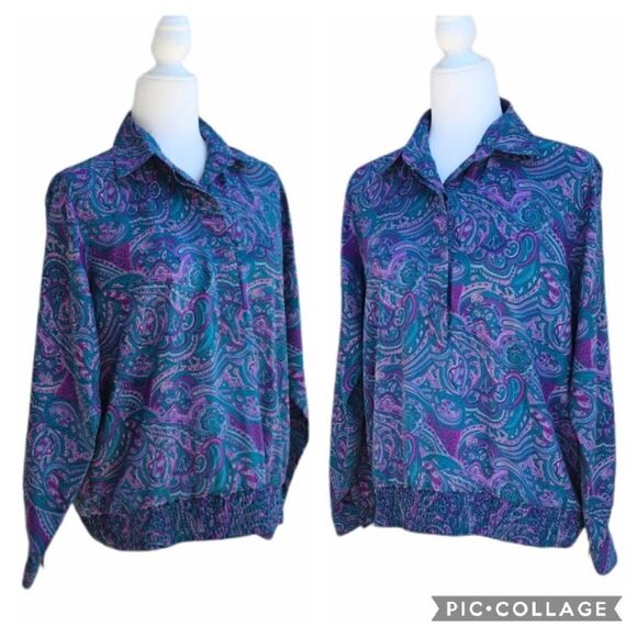 Alfred Dunner Multicolored Paisley Collared Blouse - Picture 7 of 10